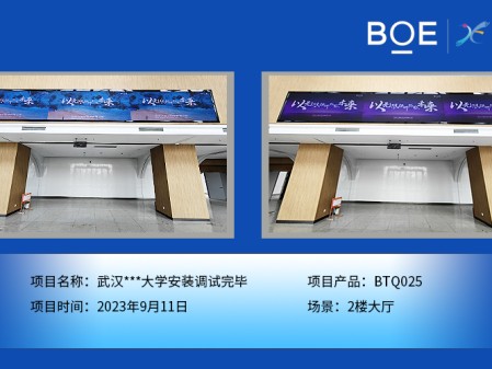 通遼武漢**大學(xué)2樓大廳BTQ025安裝調(diào)試完畢