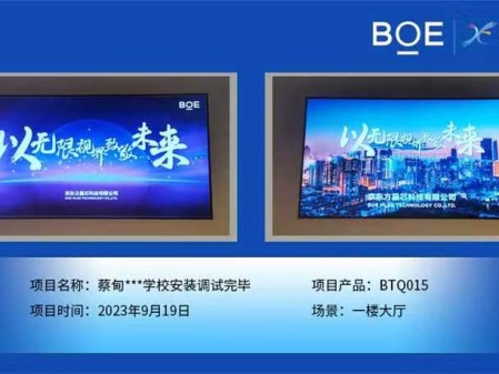 通遼蔡甸**學(xué)校1樓大廳BTQ015安裝調(diào)試完畢