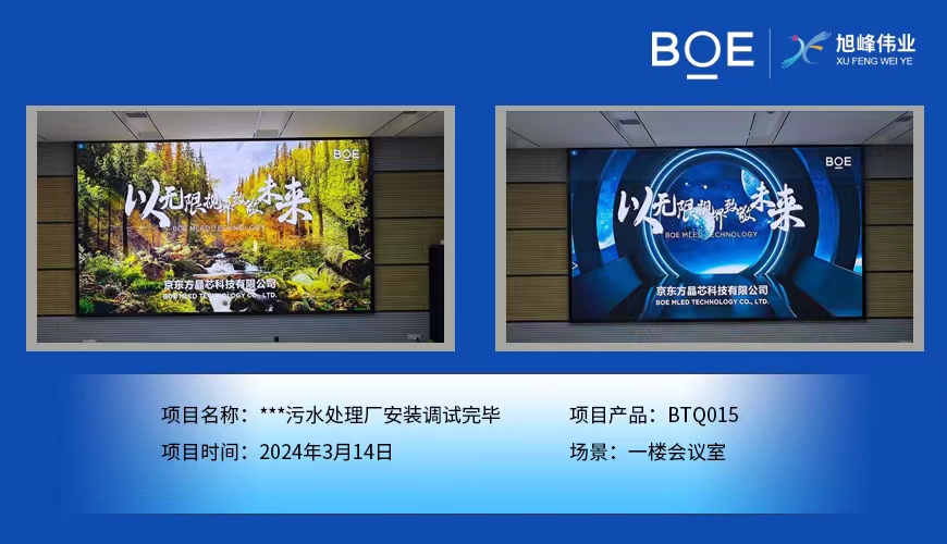 紅河**污水處理廠一樓會(huì)議室BTQ015安裝調(diào)試完畢