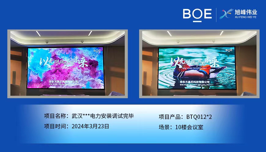 通遼武漢**電力10樓會議室2塊BTQ012安裝調(diào)試完畢